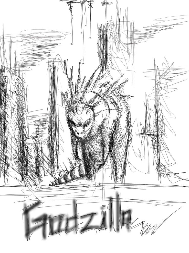 Godzilla Sketch Graffiti by thelordofjelly on DeviantArt