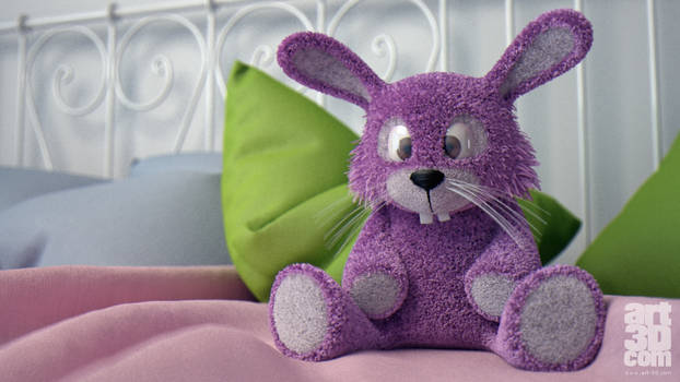 Plush Rabbit Design - Bed - 3D Render