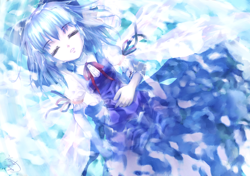 Cirno-Peaceful sleep in water- by Harukim