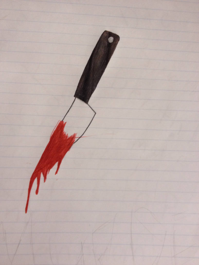 Blood Knife Drawing : Knife Blood Stabbing Cutting Blade Knife With