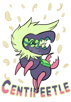 Groovy Centipeetle Badge Commission