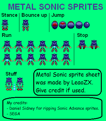 Metal Sonic Sprites (Sonic Advance Style) by NeoNyezu on DeviantArt