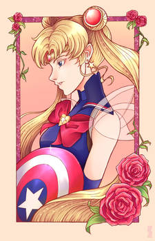 [ Fanart ] : Sailor Moon x Captain America