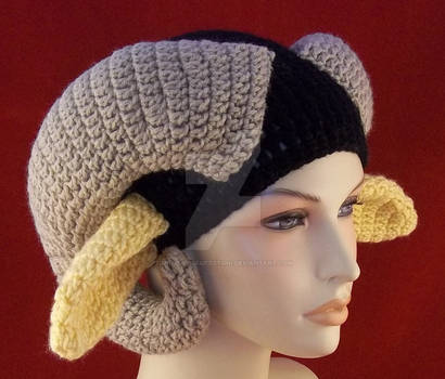 Crochet Beanie Ram Horns Long Ears Saga Marko