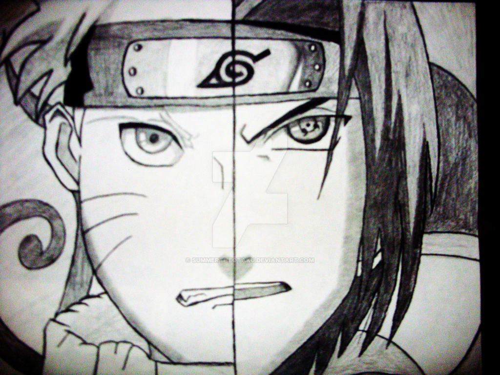 Half Face Naruto And Sasuke By Summertheotaku On Deviantart Half Face Naruto And Sasuke By Summertheotaku On Deviantart