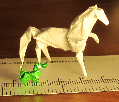 Tiny Origami Horse And Scottie