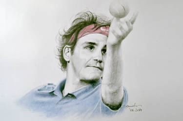 Roger Federer in action