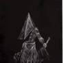 Pyramid Head on scratchboard