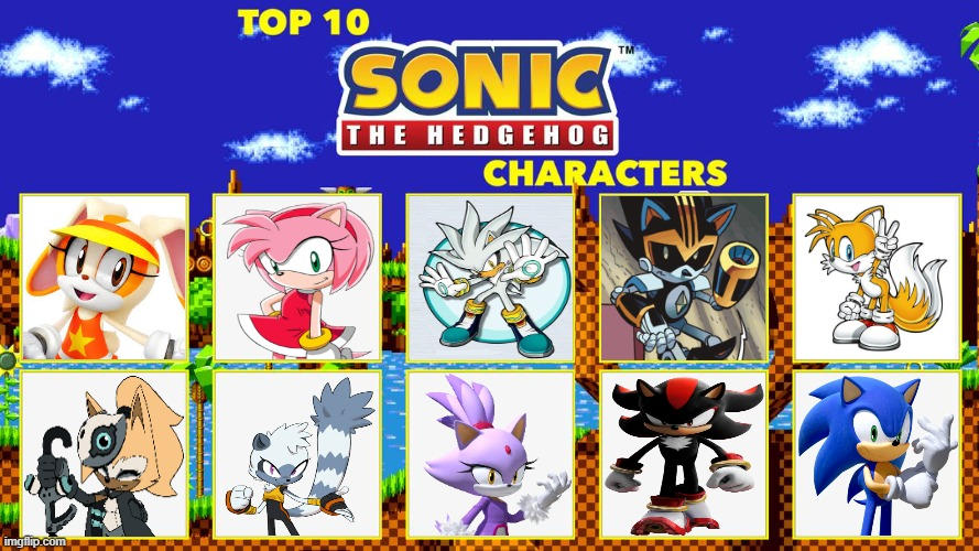 My Top 10 Sonic The Hedgehog Characters by WillaverseCreator on DeviantArt