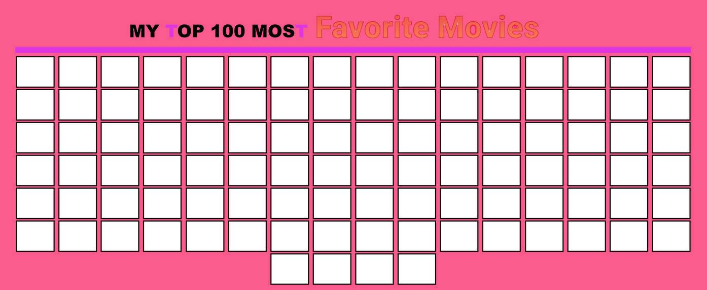 My Top 100 Most Favorite Movies (Blank Template) by WillaverseCreator