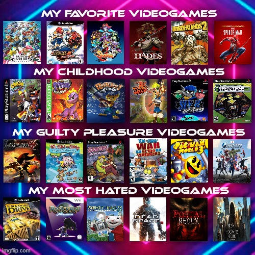 My Favorite Videogames in 4 Ways! by WillaverseCreator on DeviantArt
