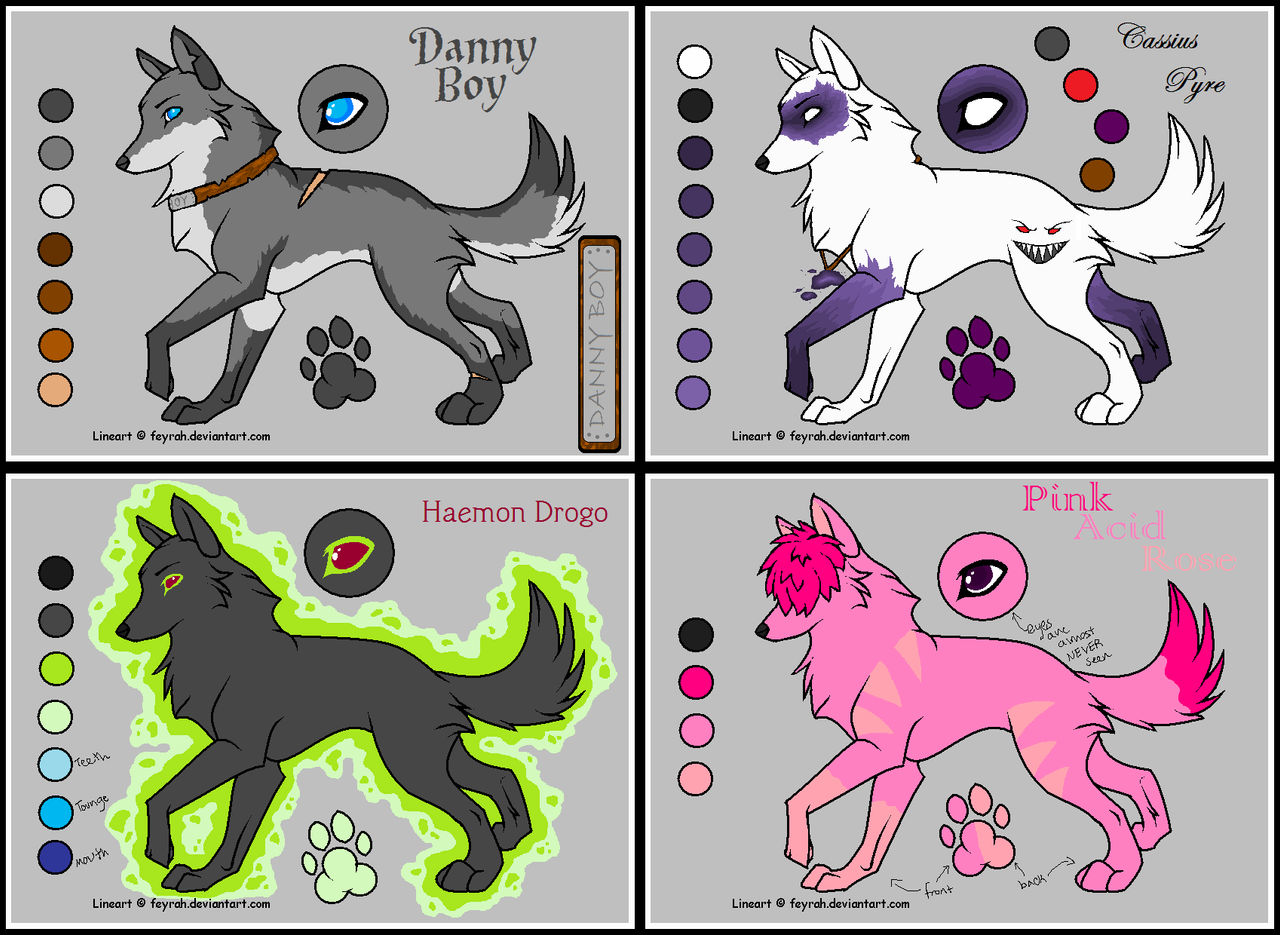 Multi Wolf Ref 1 by bluesunsetfox on DeviantArt