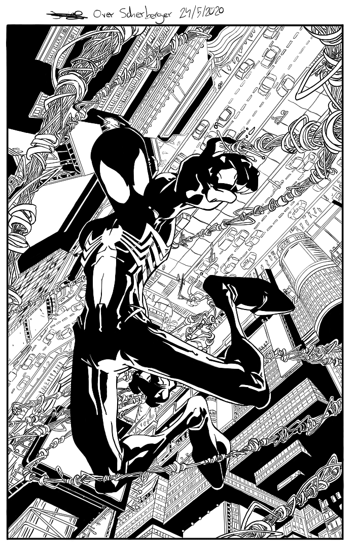 Black Suit Spiderman Inked by Alabaujavi on DeviantArt