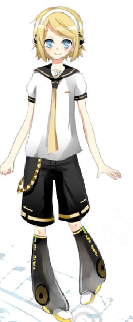 Rin in Len's outfit