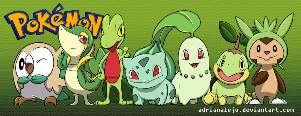 Pokemon Grass Starters by adrianalejo on DeviantArt