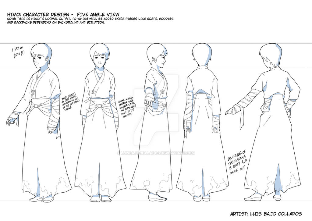 Character design: Five angle view by LuisBajoCollados on DeviantArt