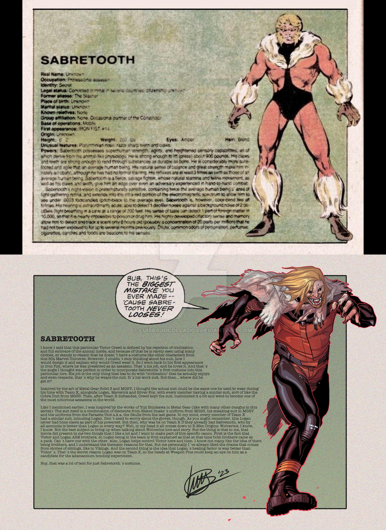 MARVELTOBER EXTRA: SABRETOOTH by LuisBajoCollados on DeviantArt