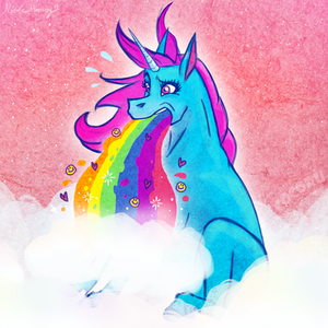 Drawing 7. Rainbow Puking Unicorn