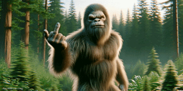 MAGLIETTA BIGFOOT CATCH ME IF YOU CAN FLIP OFF MIDDLE FINGER - Foto 2