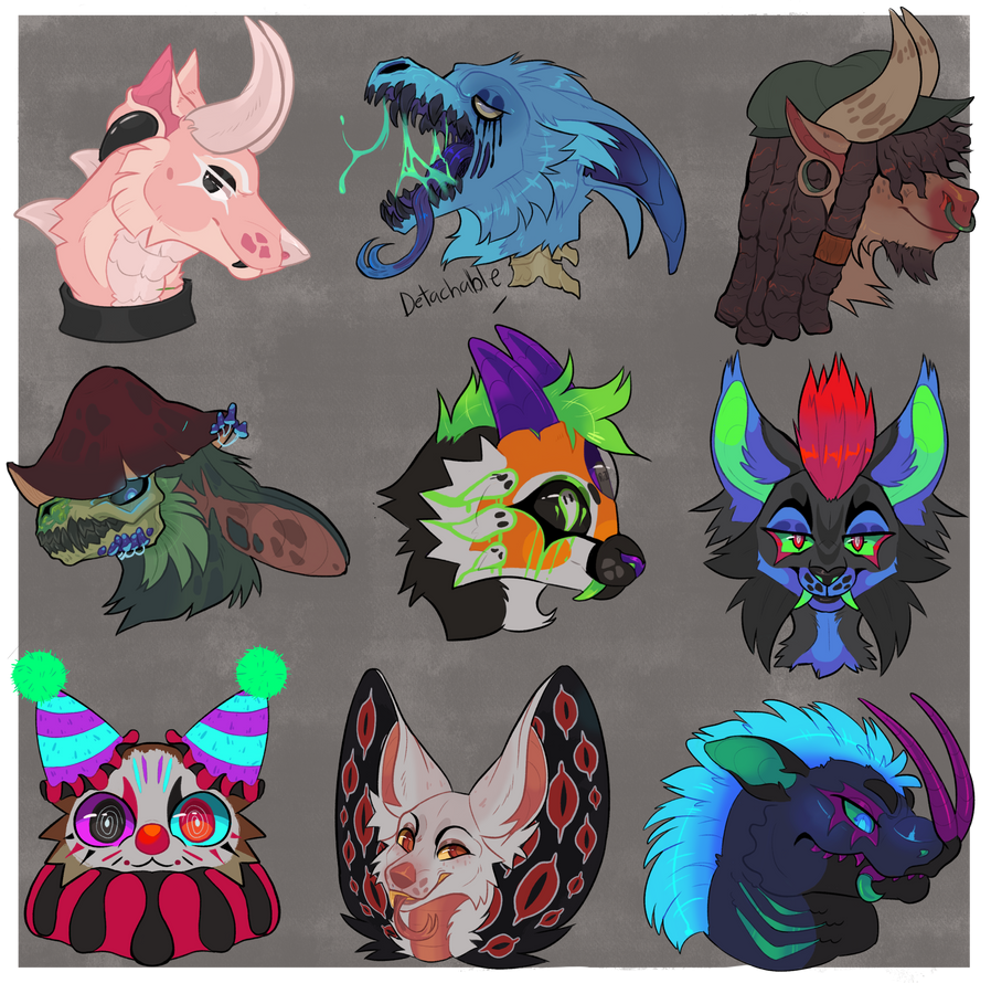 +AUCTION+ HEAD SHOTS (CLOSED) by IMonsterDrool on DeviantArt