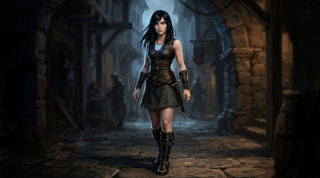 Rogue Rider Woman A rogue woman with shoulder straight black hair by Vorosh-Costa on ...