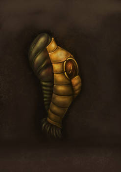 Darkness Creature-Pupa of Gasmask Fly