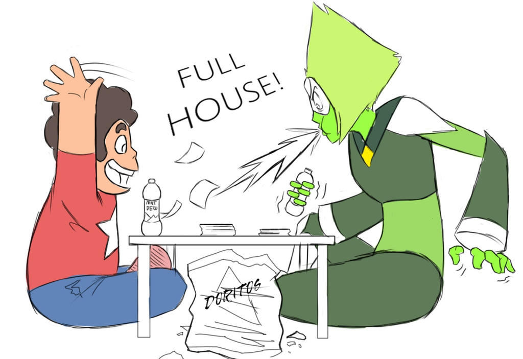Steven playing Cards with Peridot.