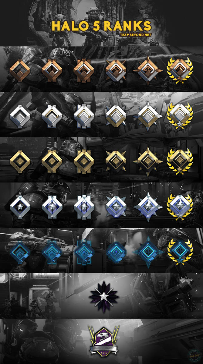 Halo Infinite Rall Ranks All Halo 5 Guardians Multiplayer Arena Ranks by smcveigh92 on DeviantArt