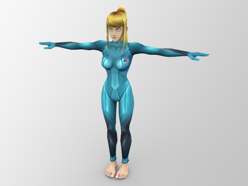 XnaLara Model - Zero Suit Samus barefoot.
