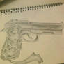 Gun and woman design