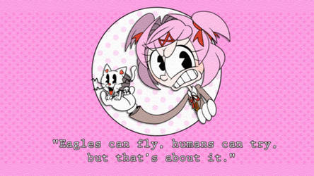 Natsuki Game Over Screen (Cuphead Style)