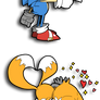 Sonic, Tails and Knux Doing Deltarune Act Poses