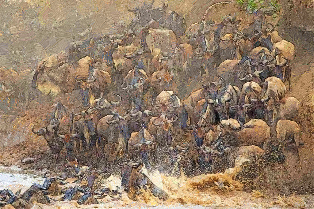 Great Wildebeest Migration Sketch 2 By T Dougl