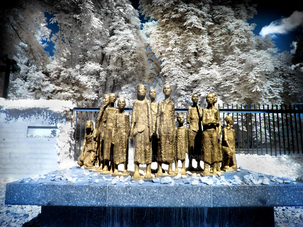 Jewish Cemetery Memorial Berlin infrared color