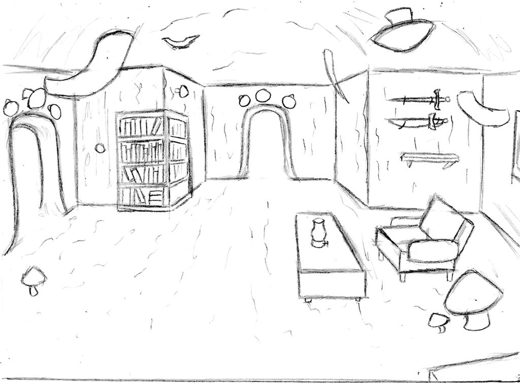 Concept: Jace's House- Den ( from front hall)