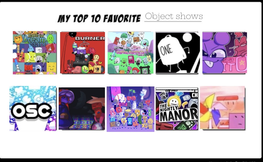 Object Challengers Deviantart My top 10 favorite Object Shows by creamyZoroark on DeviantArt