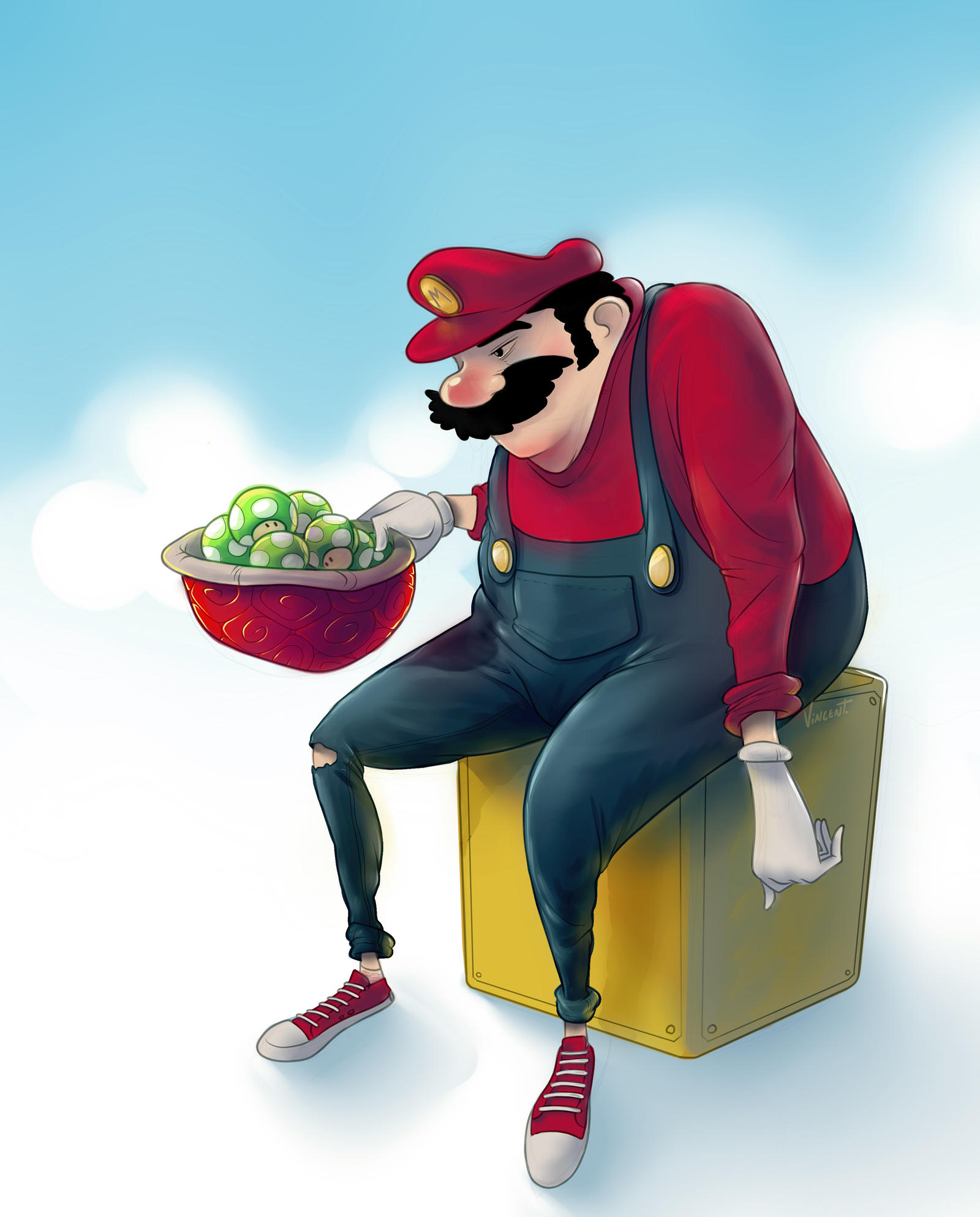 Super Fat Mario Inflating To Heroic Size 2/4 By Firingwall - Fur