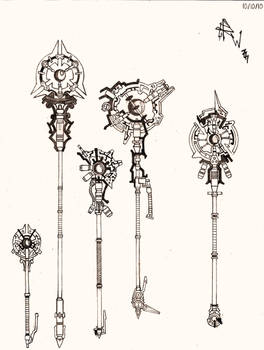 Weapon Concept Art: Magitech Staffs (Part II)