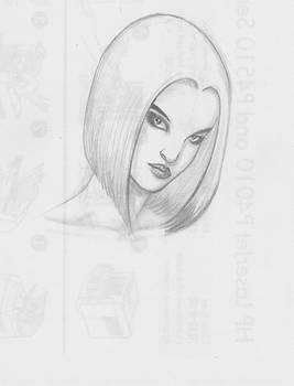 Emma Frost Head Sketch 1