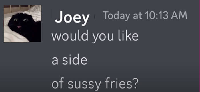[J0EY] W0ULD Y0U LIKE A SIDE OF SUSSY FRIES