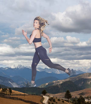 Gemma Atkinson - Out for a run in the mountains