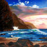 Kawaii Beach Oil Painting