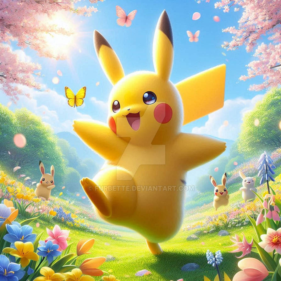Happy spring pikachu pokemon (17) by Furbette on DeviantArt