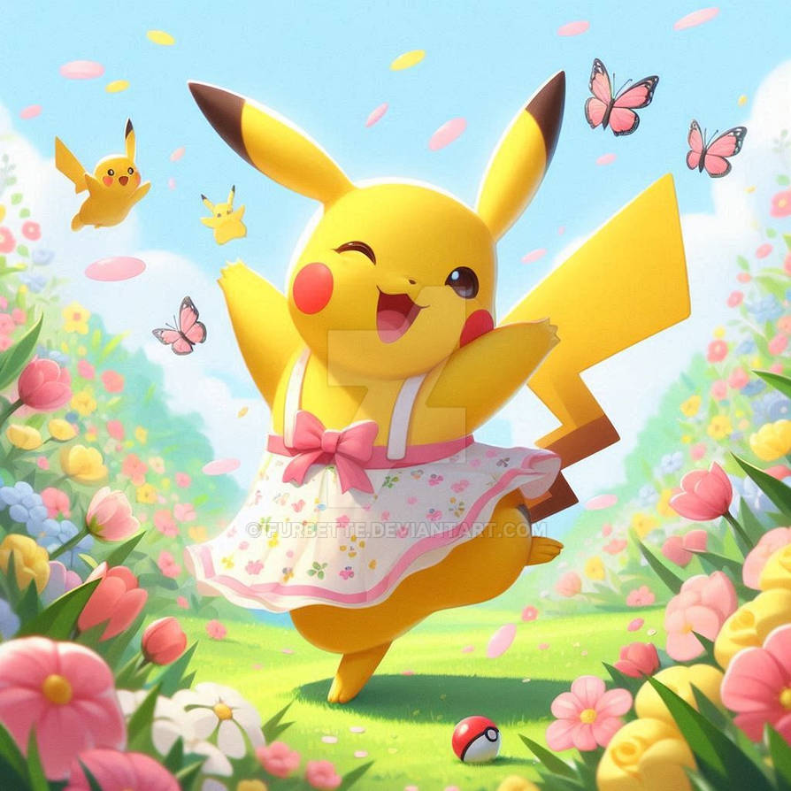 Happy spring pikachu pokemon (4) by Furbette on DeviantArt