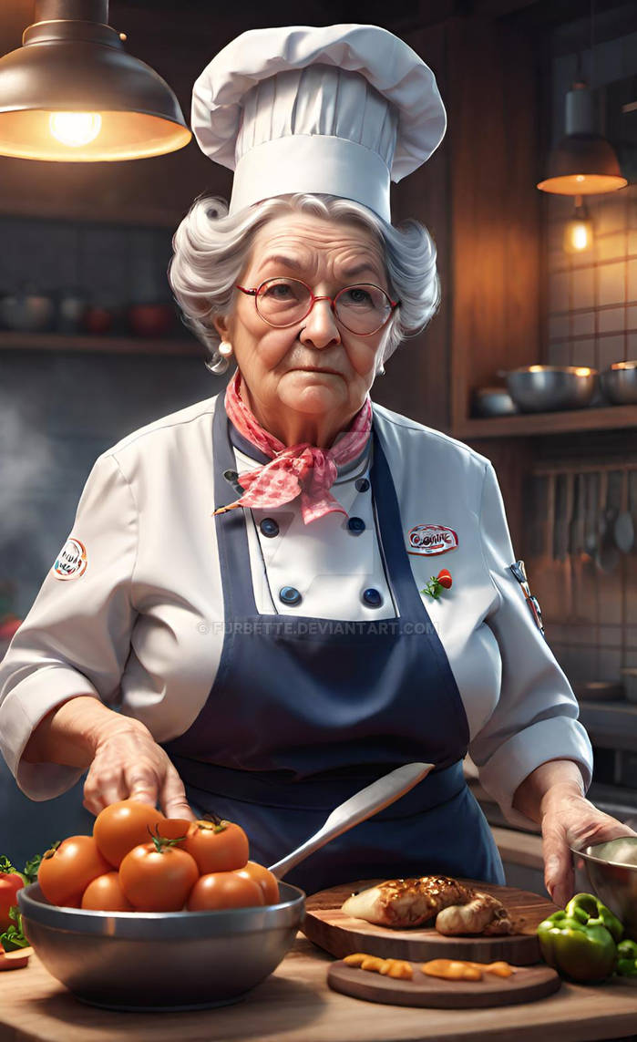 Grandma chef cook in apron lady babe model woman ( by Furbette on ...