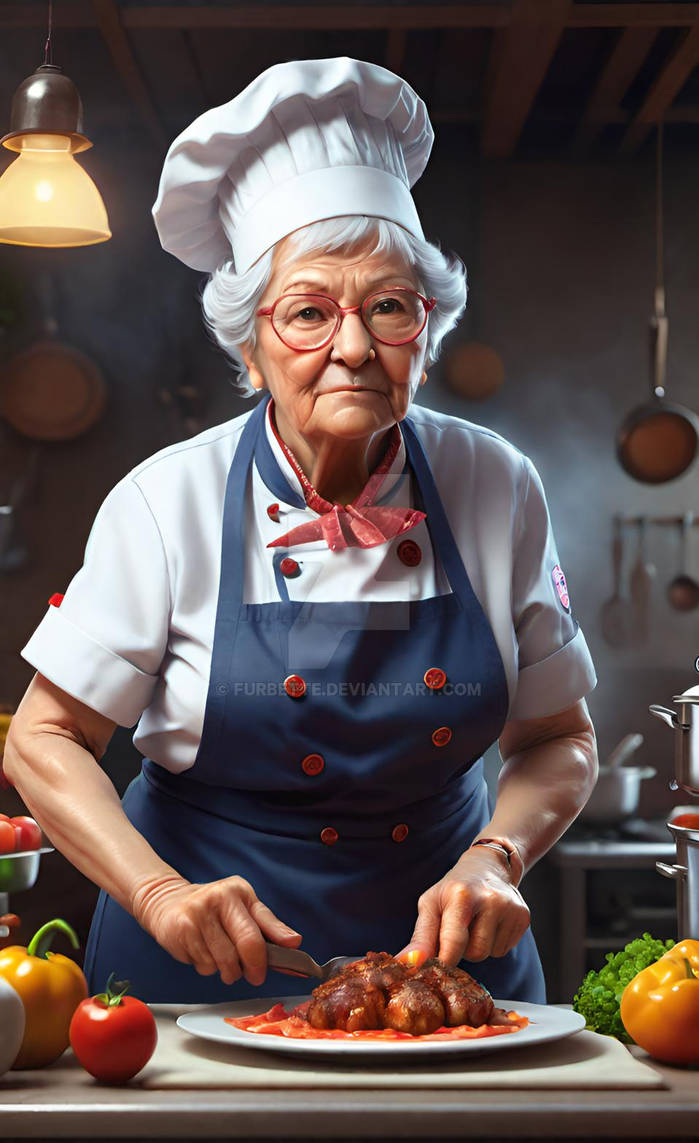 Grandma chef cook in apron lady babe model woman ( by Furbette on ...