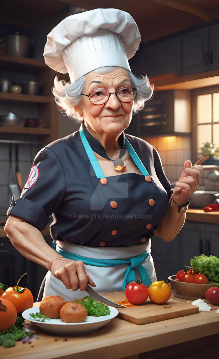 Grandma chef cook in apron lady babe model woman ( by Furbette on ...