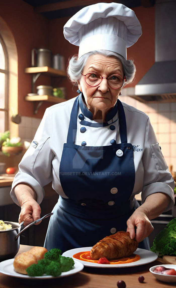Grandma chef cook in apron lady babe model woman ( by Furbette on ...