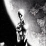 Silver surfer in space