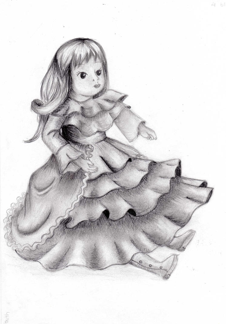 Кукла карандашом
